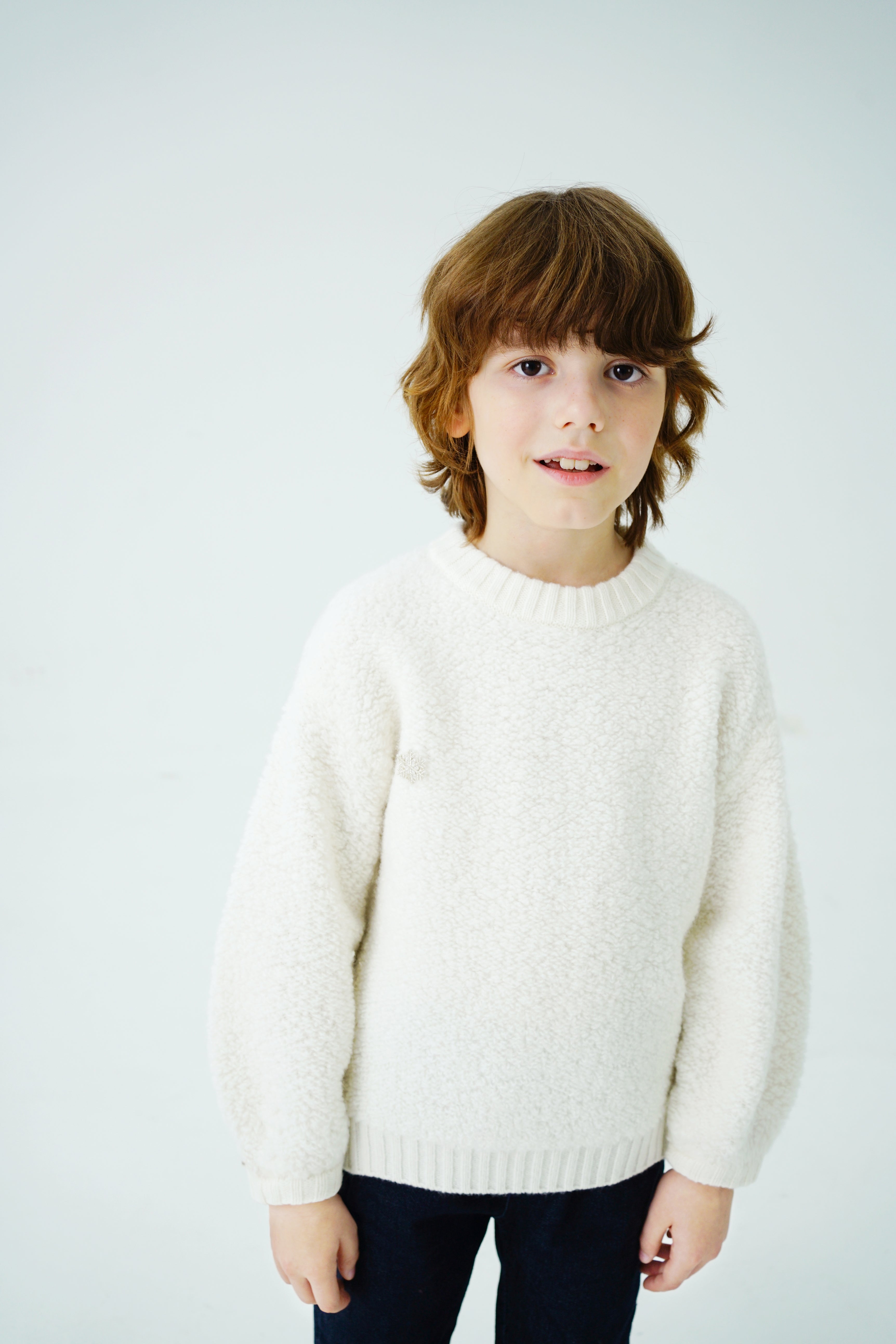 Wool Sweater in White KTS2310A41