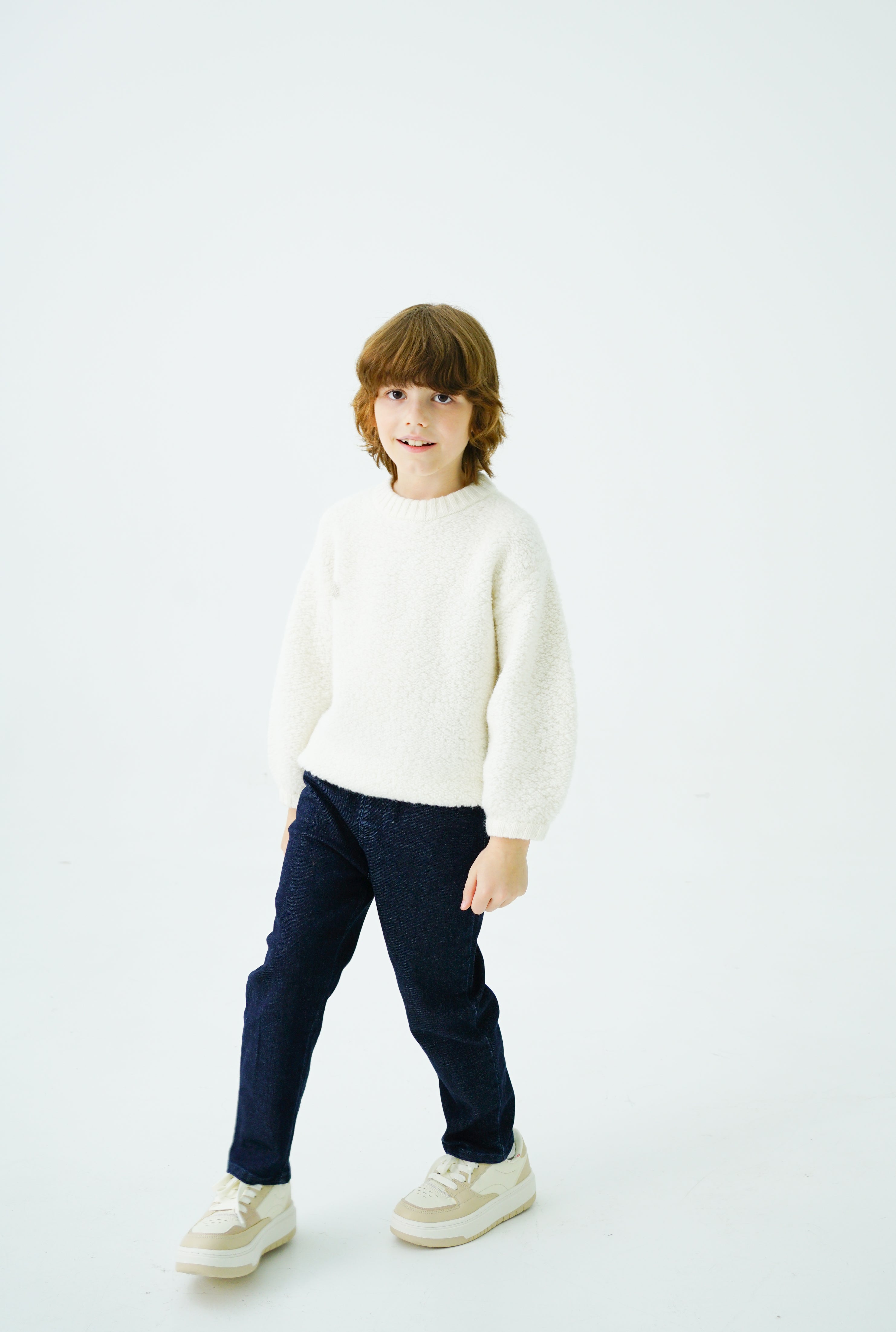 Wool Sweater in White KTS2310A41