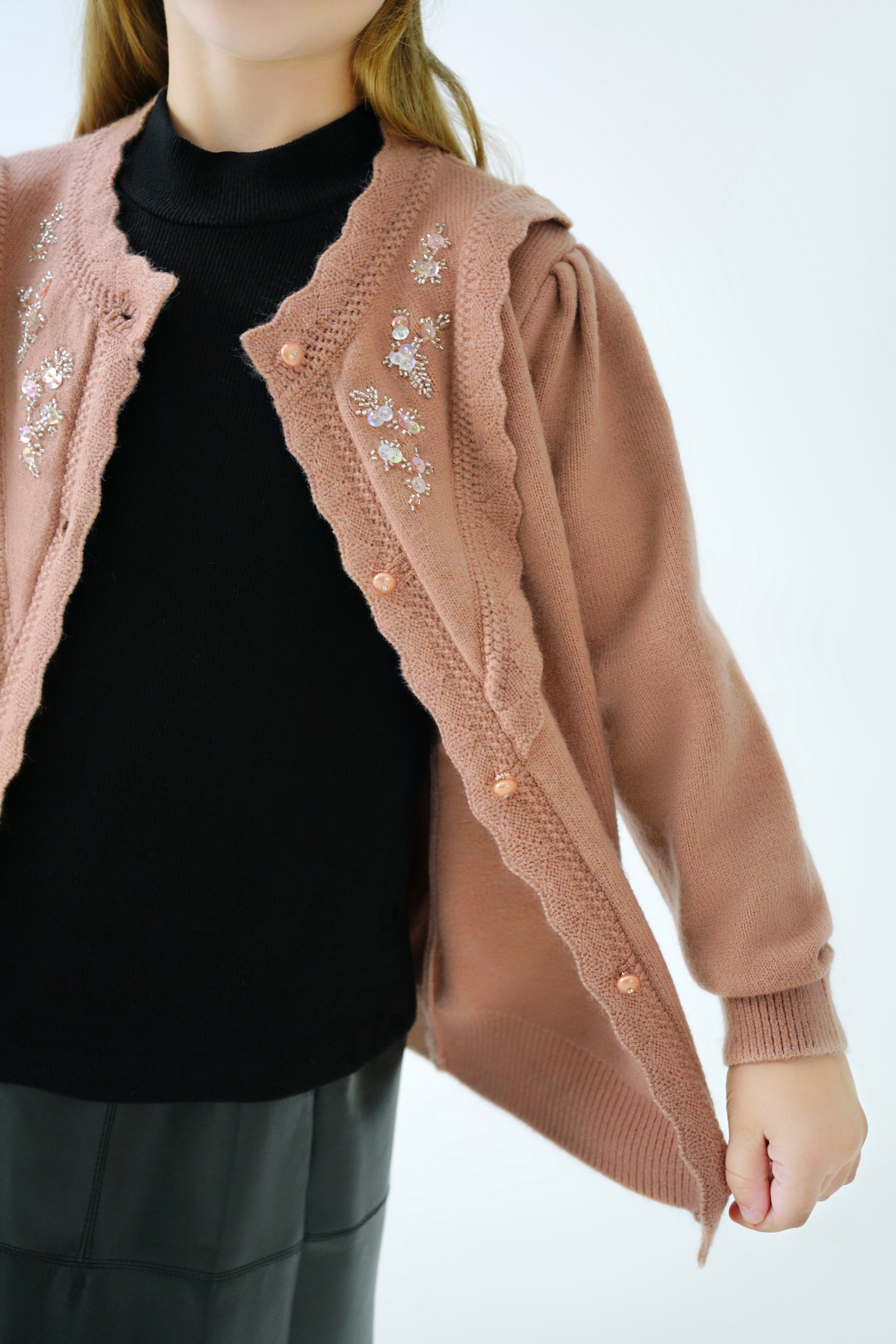 Lace Cardigan in Pink KJK2310A25